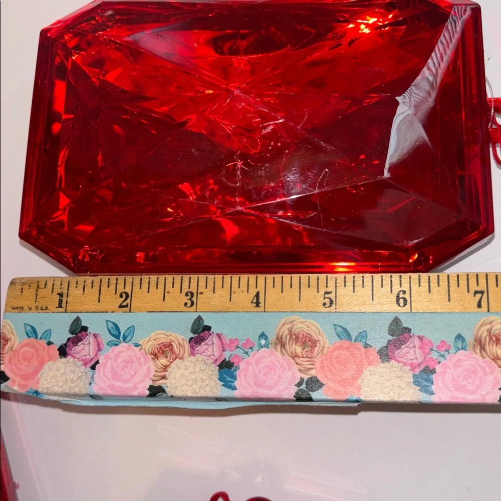 Red Faceted Ornaments Red Gem Christmas Ornaments Set of 6 Red Acrylic Gems